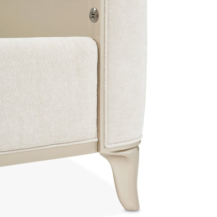 AICO Furniture La Marisia Queen Upholstered Platform Bed in Creamy Pearl - Furniture Land (Milwaukee, WI)