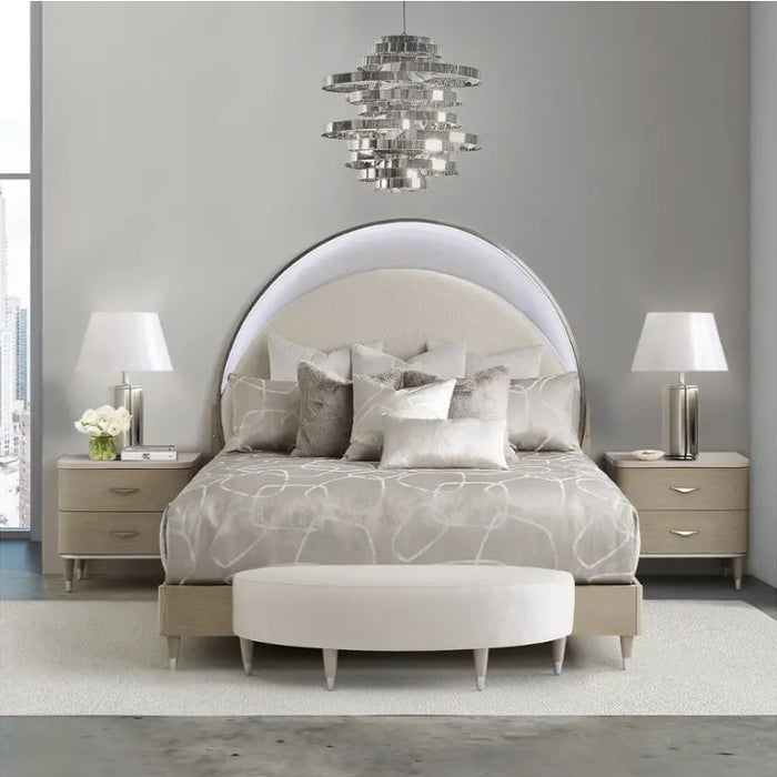 AICO Eclipse Cal King Upholstered Bed in Moonlight - Furniture Land (Milwaukee, WI)