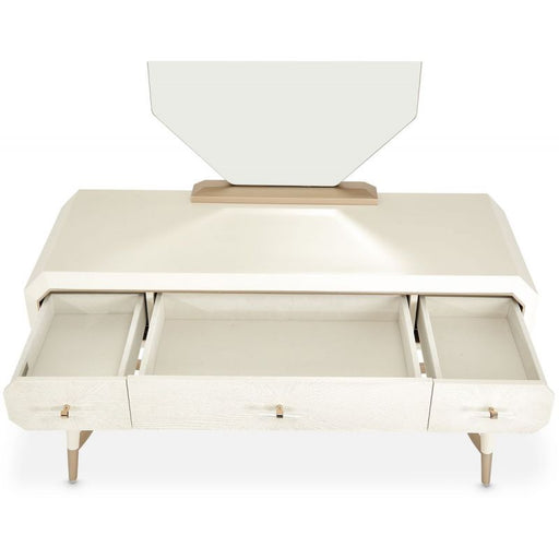 AICO La Rachelle Vanity Desk in Medium Champagne - Furniture Land (Milwaukee, WI)