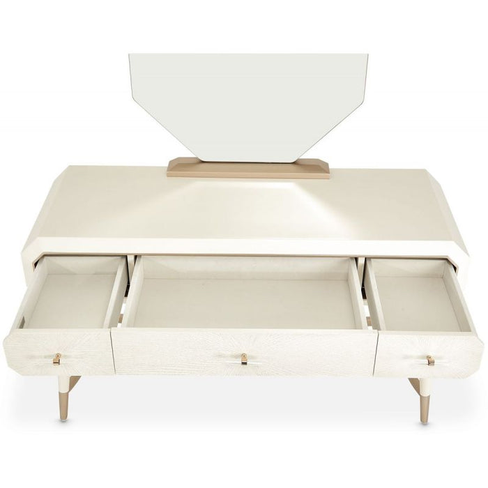 AICO La Rachelle Vanity Desk in Medium Champagne - Furniture Land (Milwaukee, WI)
