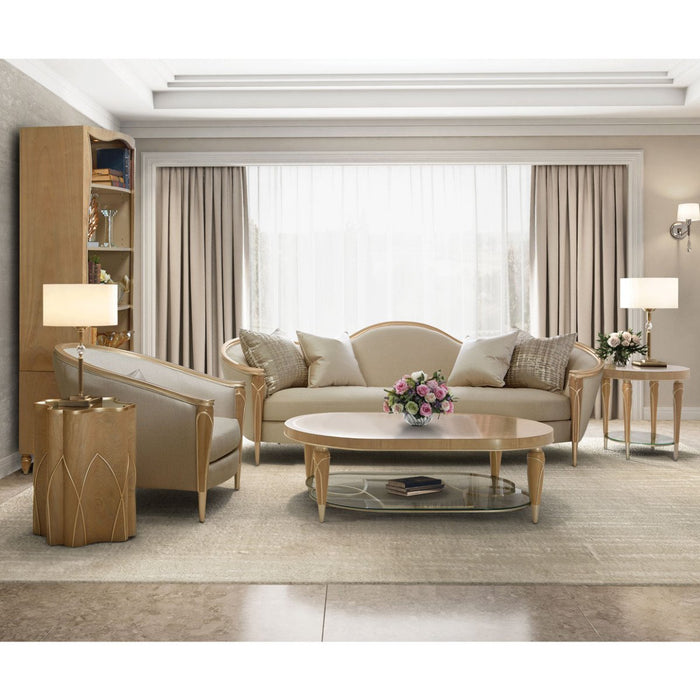 AICO Villa Cherie Sofa in Caramel - Furniture Land (Milwaukee, WI)