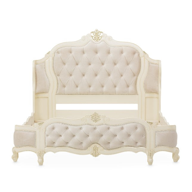 AICO Lavelle Queen Wing Mansion Bed in Classic Pearl - Furniture Land (Milwaukee, WI)