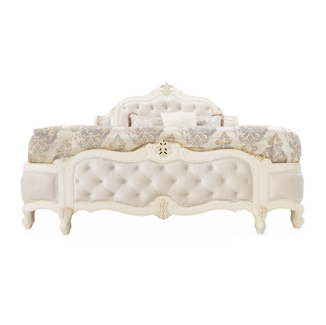 AICO Lavelle Queen Wing Mansion Bed in Classic Pearl - Furniture Land (Milwaukee, WI)