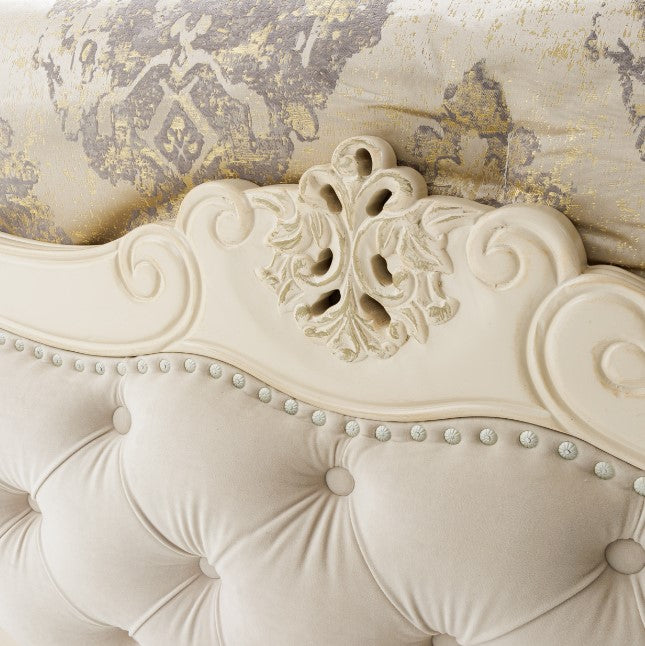 AICO Lavelle Queen Wing Mansion Bed in Classic Pearl - Furniture Land (Milwaukee, WI)