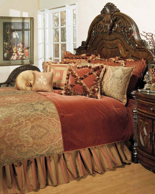 AICO Woodside Park 12-pc Queen Comforter Set in Spice - Furniture Land (Milwaukee, WI)